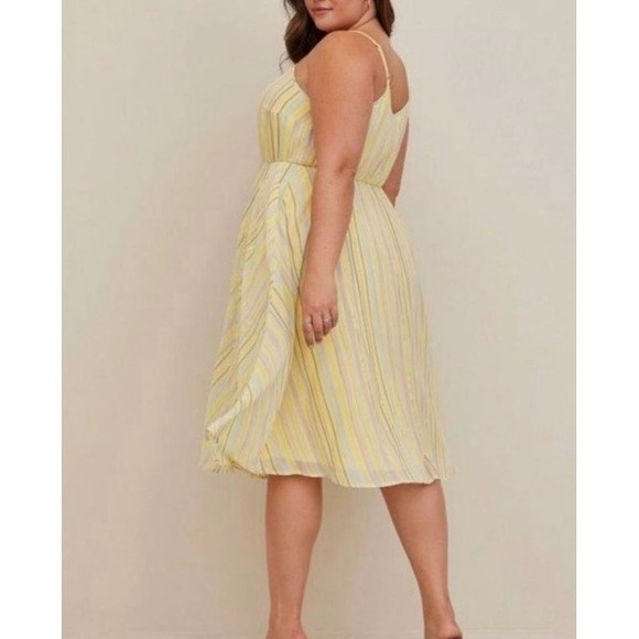 Torrid Striped Midi Chiffon Pleated‎ Sundress Sleeveless Colorful Women Size 3X - Picture 2 of 12